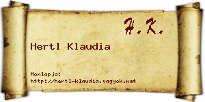 Hertl Klaudia névjegykártya